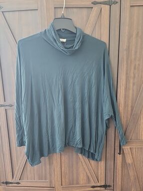 Cherish Dark Teal Cowl Neck Lightweight Sweater